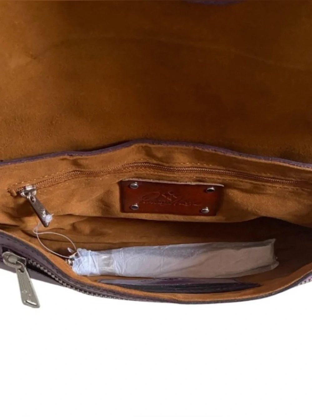 Patricia Nash Baku genuine leather plum jam clutch/crossbody